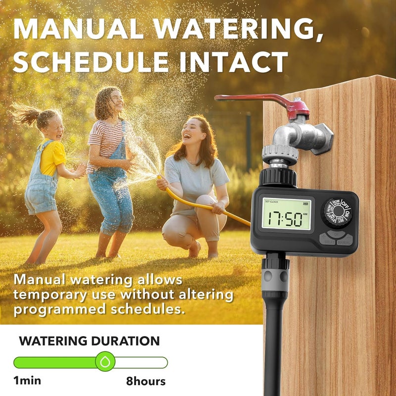 BN-LINK BN LINK Programmable Sprinkler Timer with Rain Delay – Waterproof Digital Water Timer for Garden Hoses, Manual & Automatic Irrigation System, 1 Outlet - Image 5